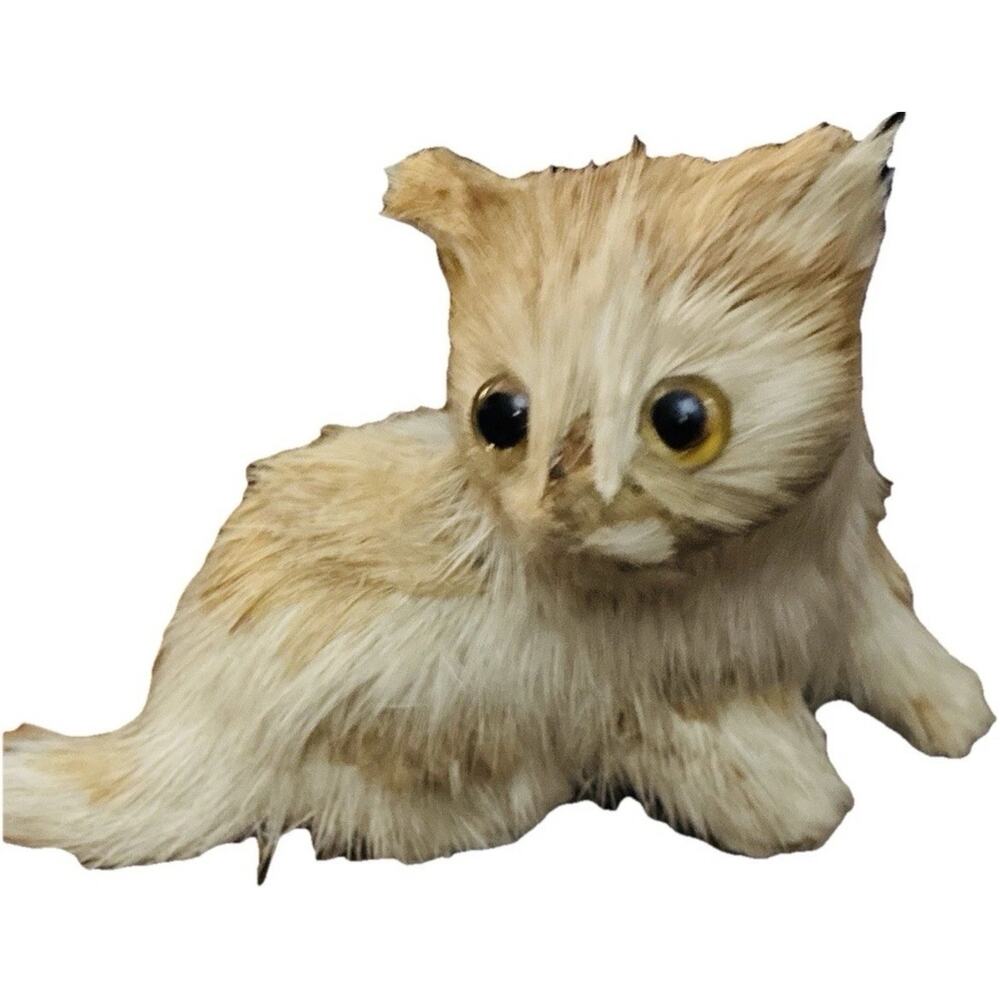 Vintage Woodland Animal Figurines Set Fox Bear Kitten Cottagecore Cabin Decor - Picture 4 of 7
